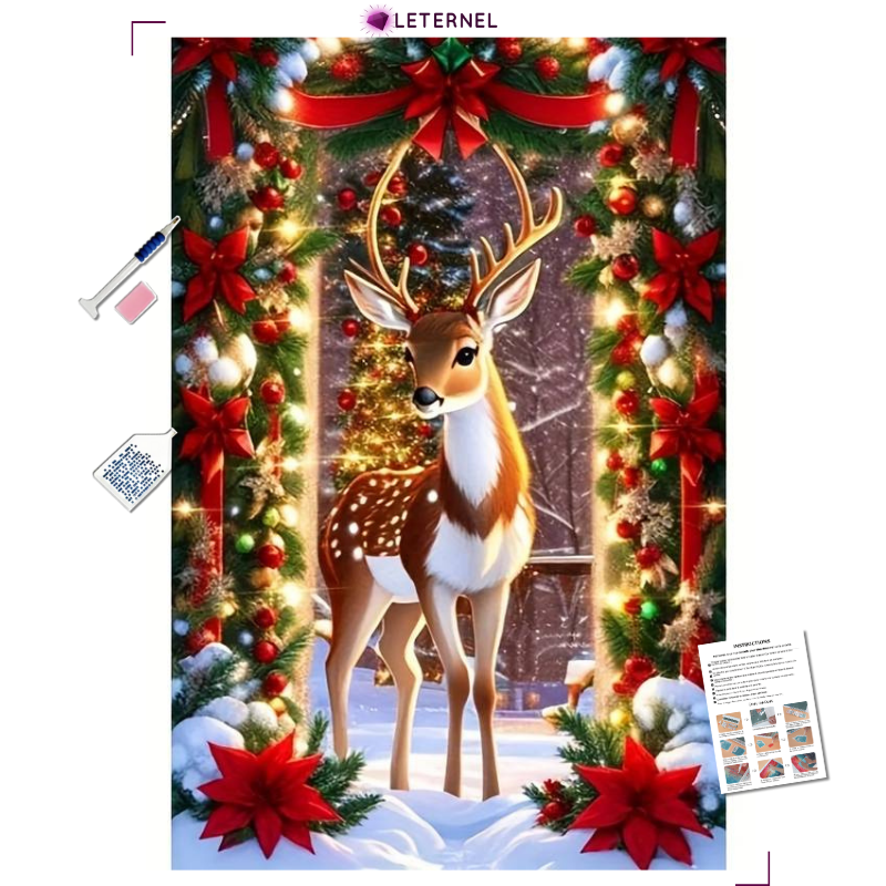 Broderie Diamant - Cerf féerique
