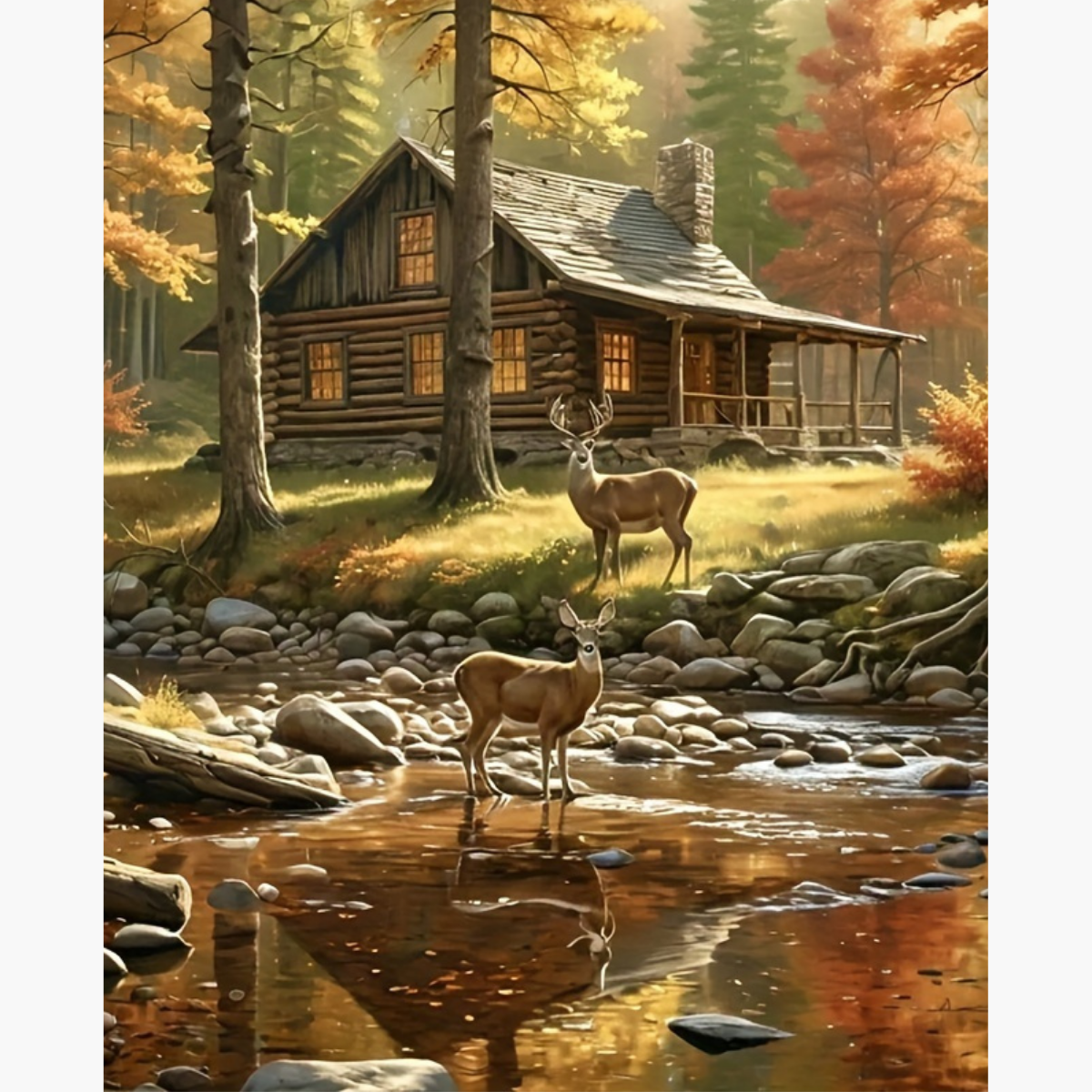 Broderie Diamant - Chalet biches