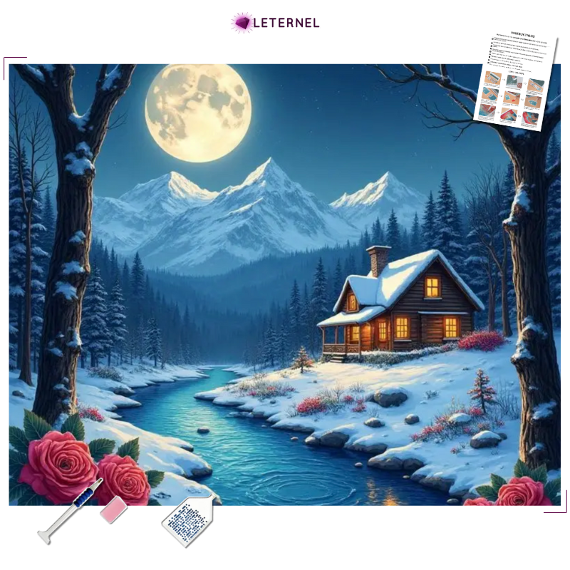 Broderie Diamant - Chalet campagne