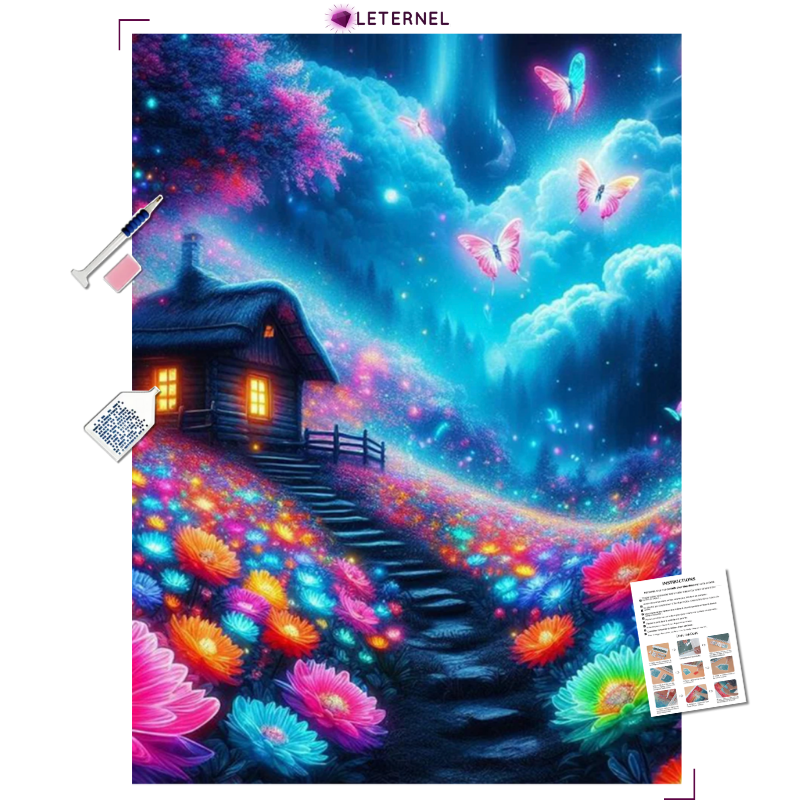 Broderie Diamant - Chalet fantastique