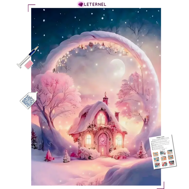 Broderie Diamant - Chalet glace