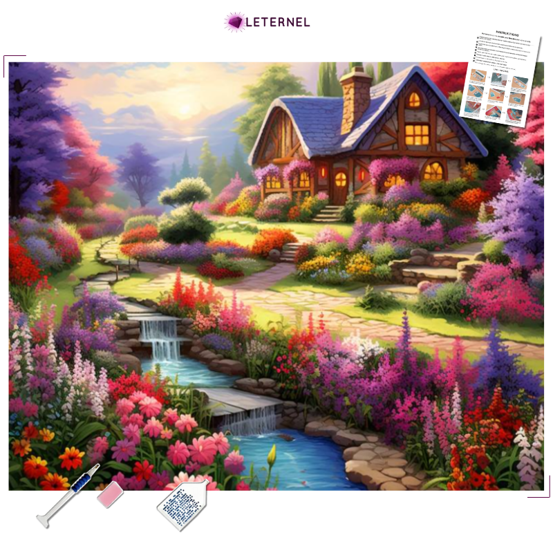 Broderie Diamant - Chalet nature