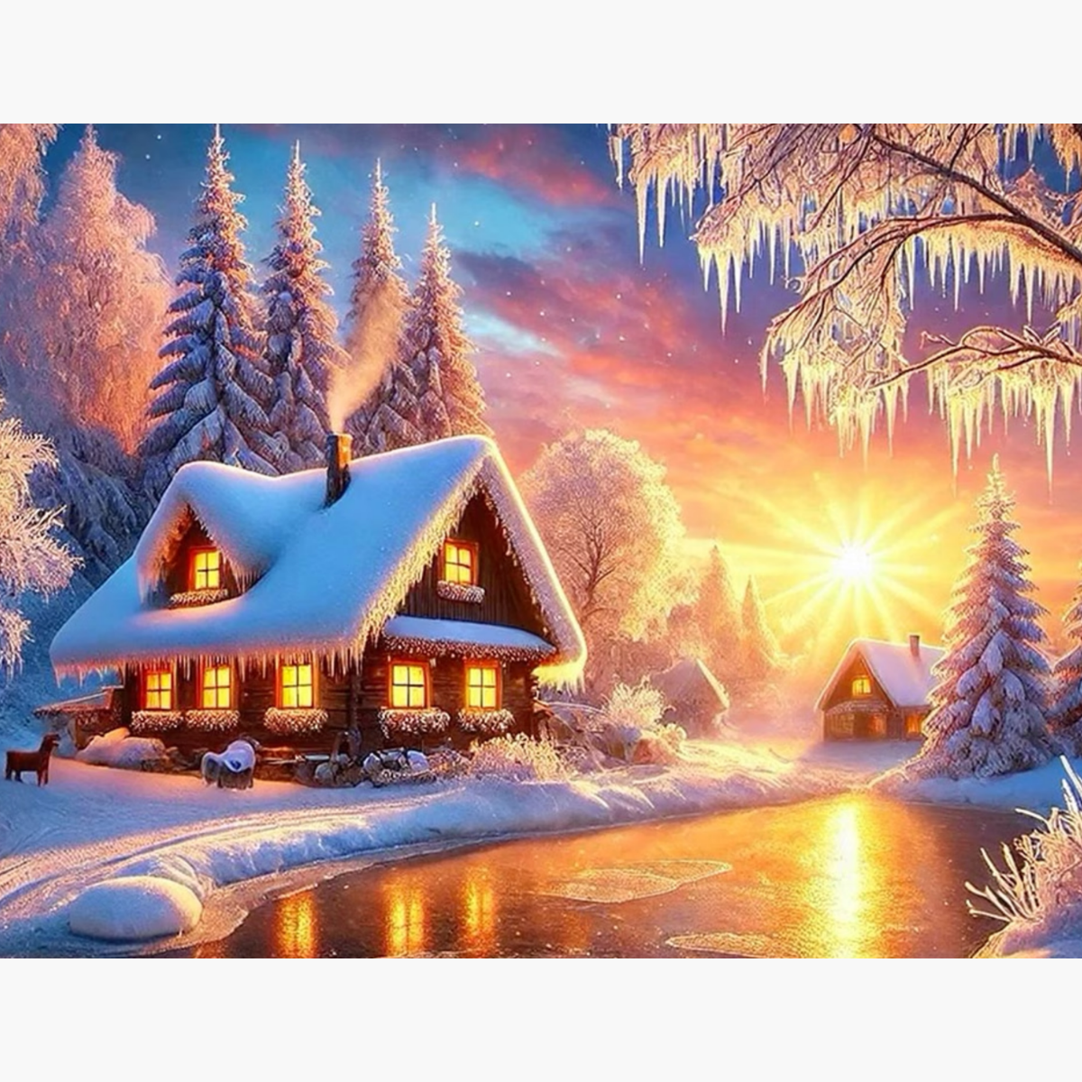 Broderie Diamant - Chalets nordique