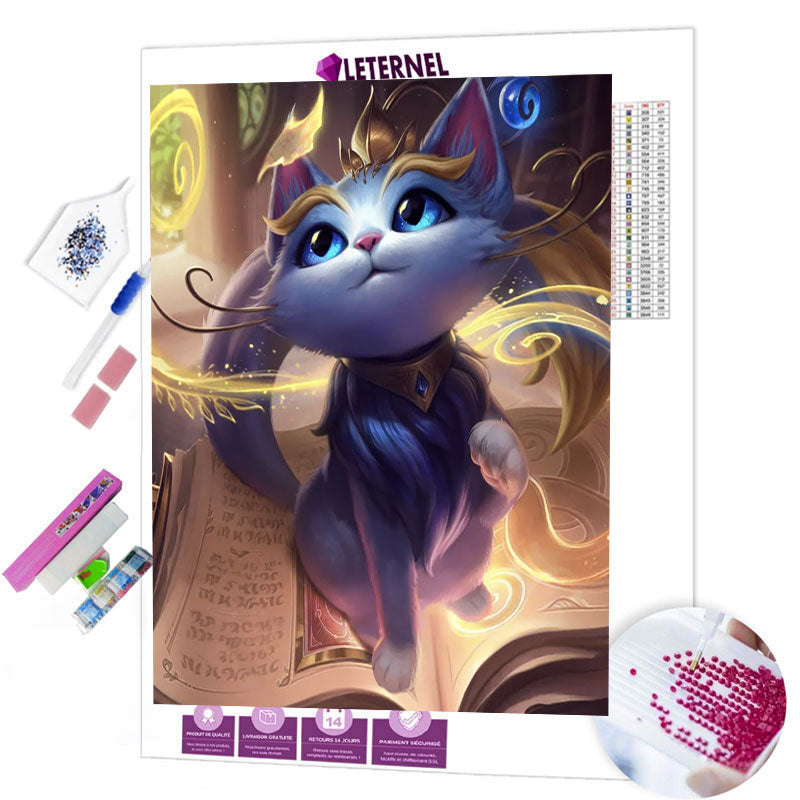 Broderie Diamant - Chat magique