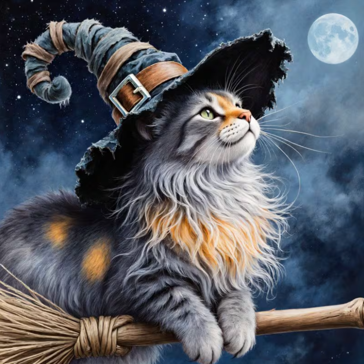 Broderie Diamant - Chat sorcier