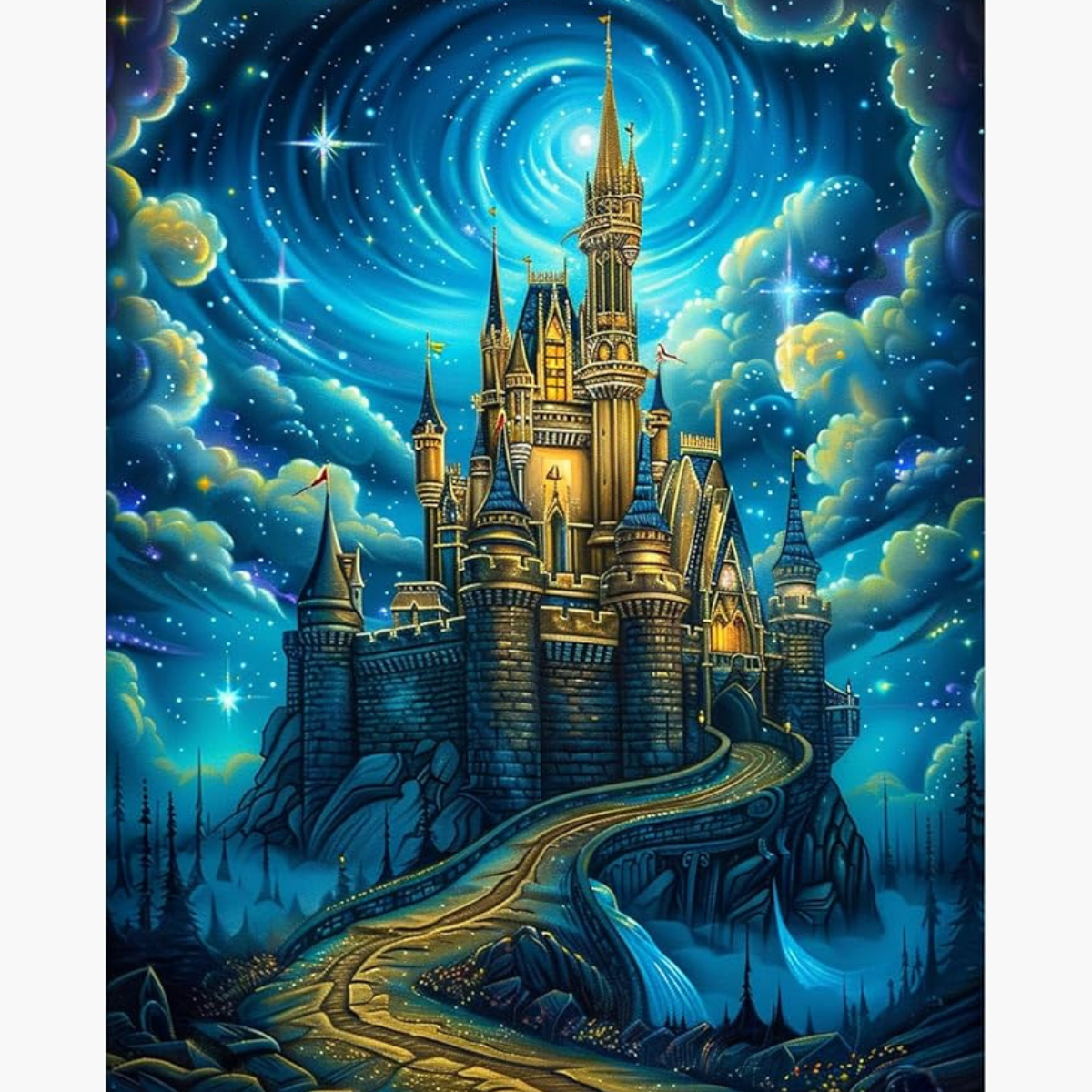 Broderie Diamant - Château étoilé