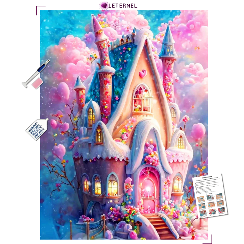 Broderie Diamant - Château guimauve