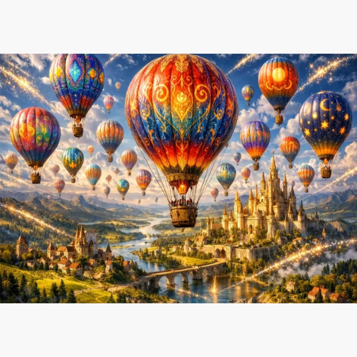 Broderie Diamant - Château montgolfières