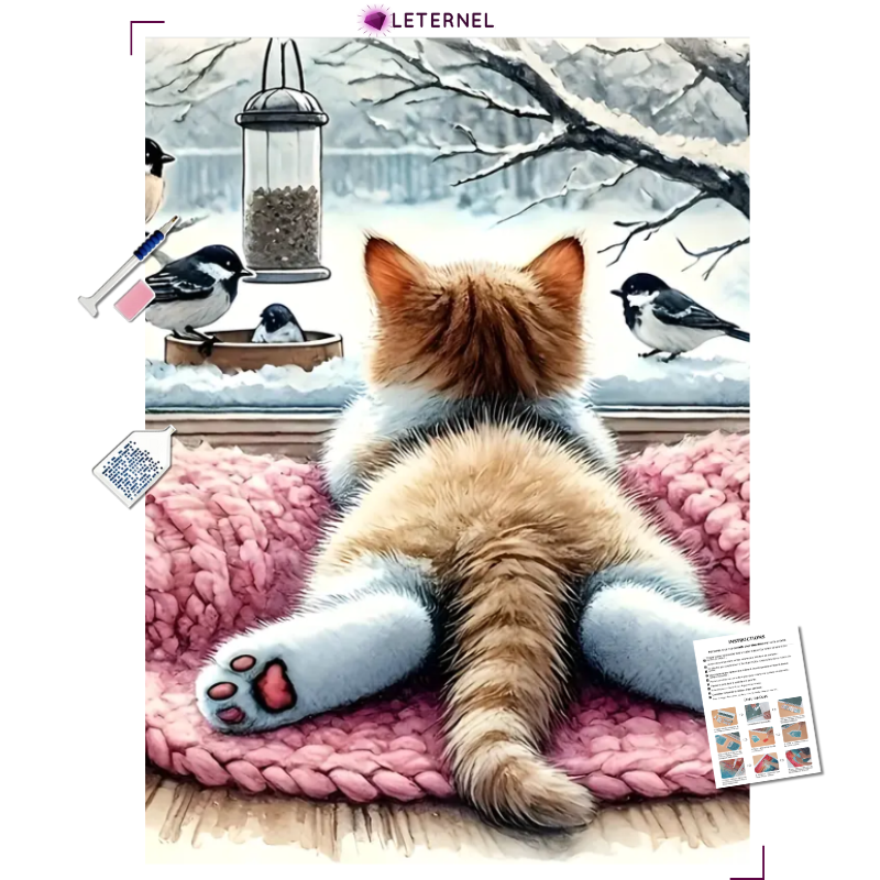 Broderie Diamant - Chaton fenêtre