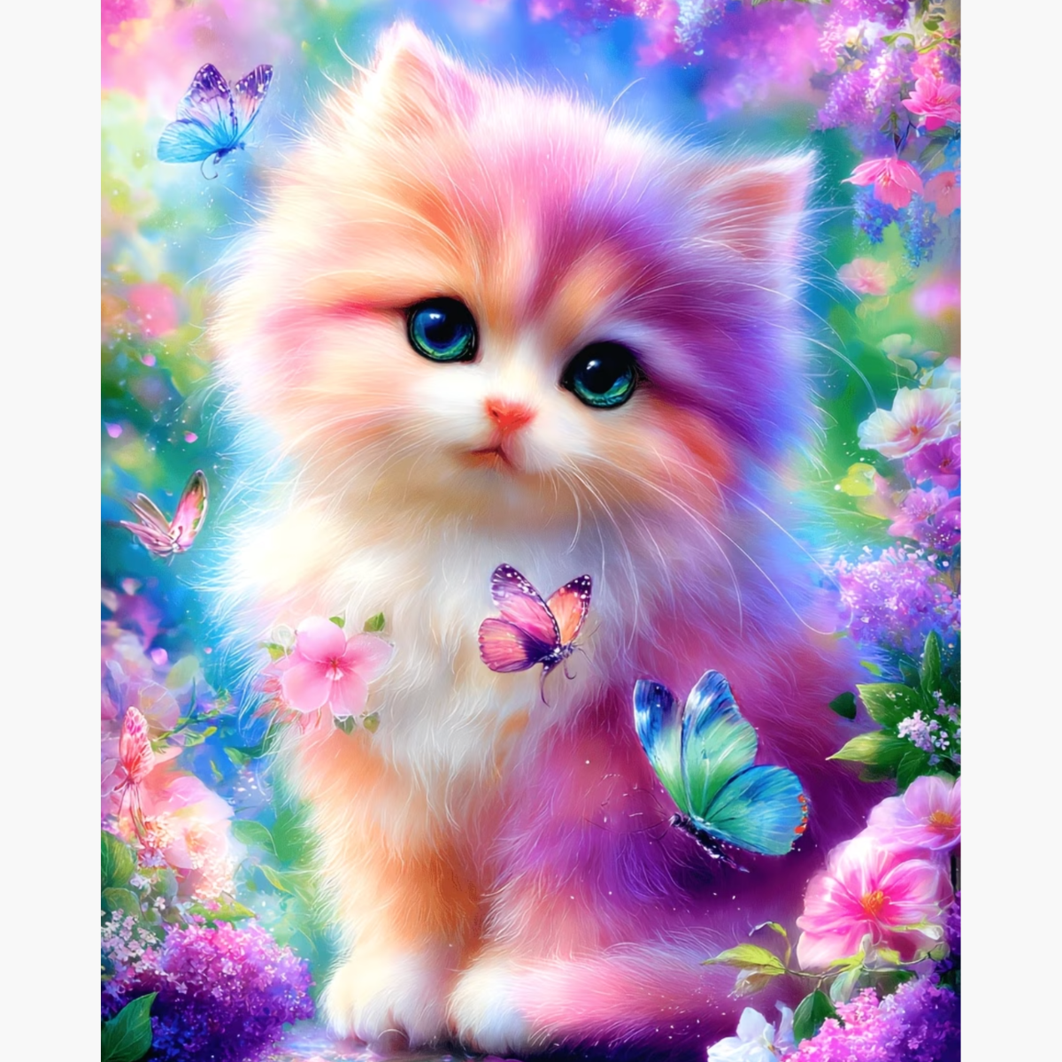 Broderie Diamant - Chaton mauve