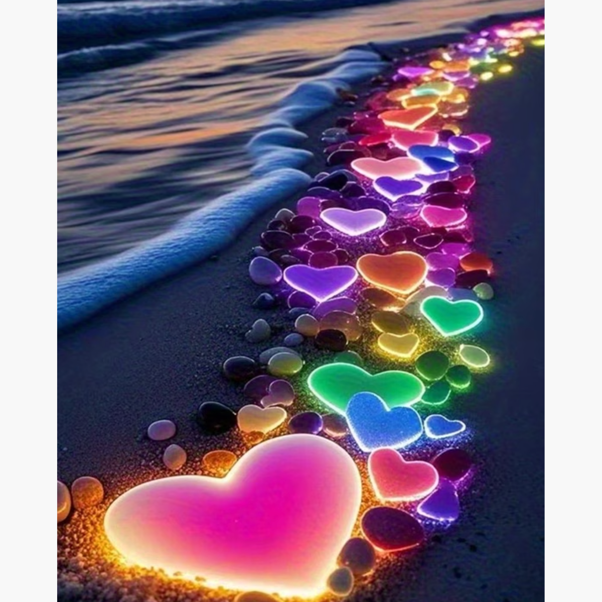 Broderie Diamant Chemin coeurs – Kit complet broderie diamant | LETERNEL