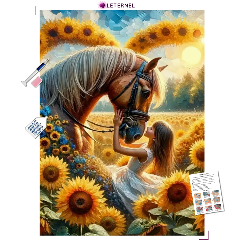 Broderie Diamant - Amitié cheval