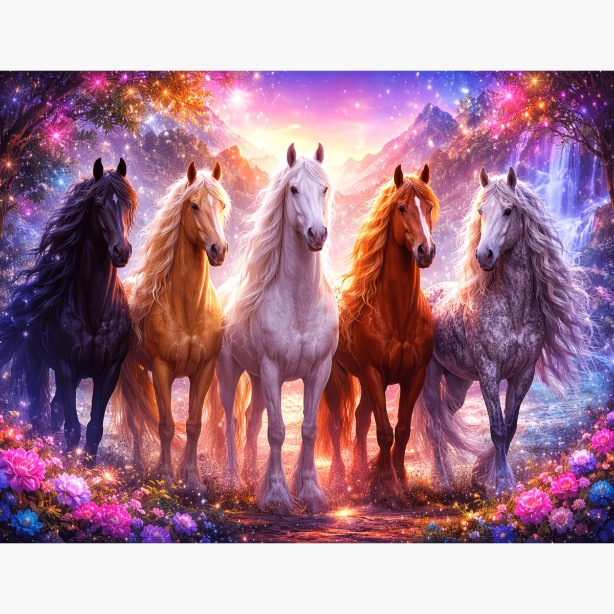Broderie Diamant - Chevaux fantastique
