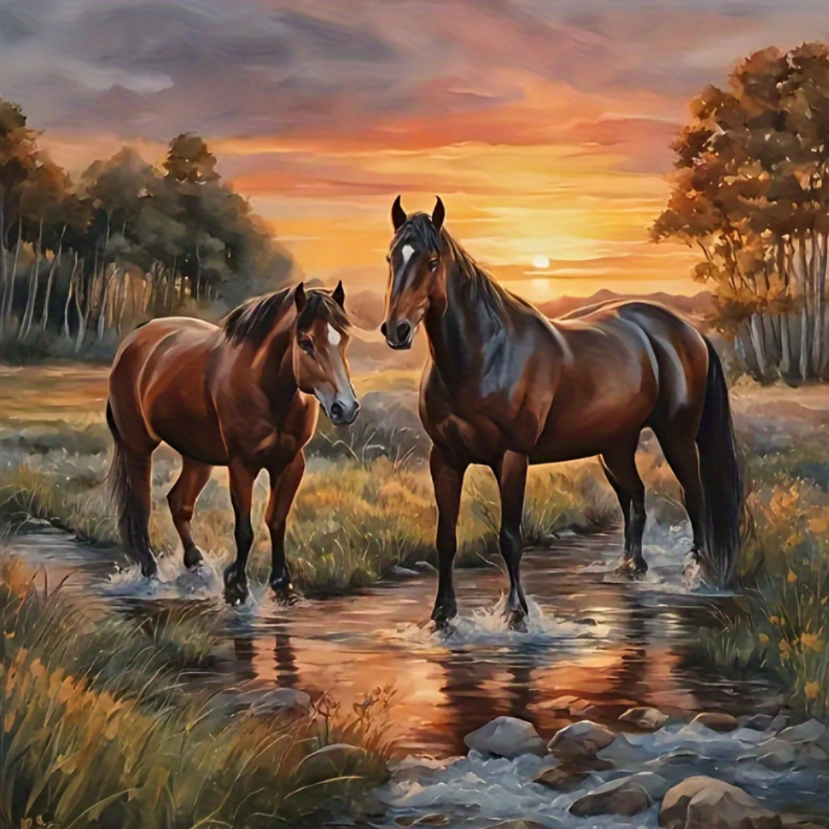 Kit Diamond Painting – Chevaux prairie | LETERNEL