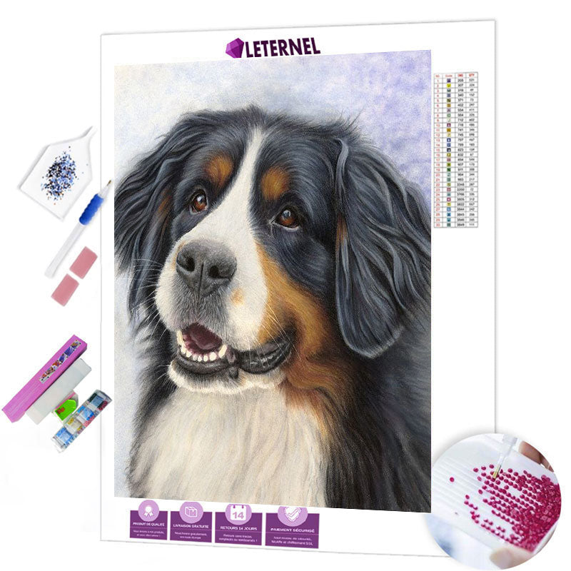 Broderie Diamant - Chien joyeux