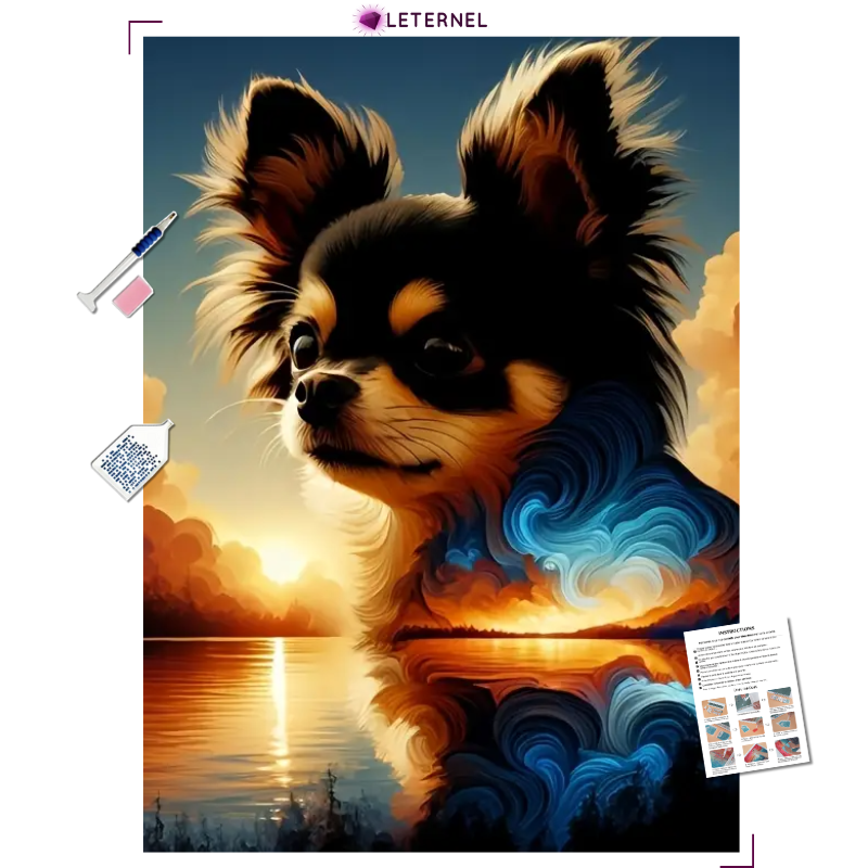 Broderie Diamant - Chihuahua plage