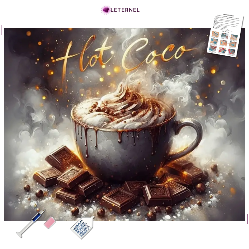 Broderie Diamant - Chocolat chaud