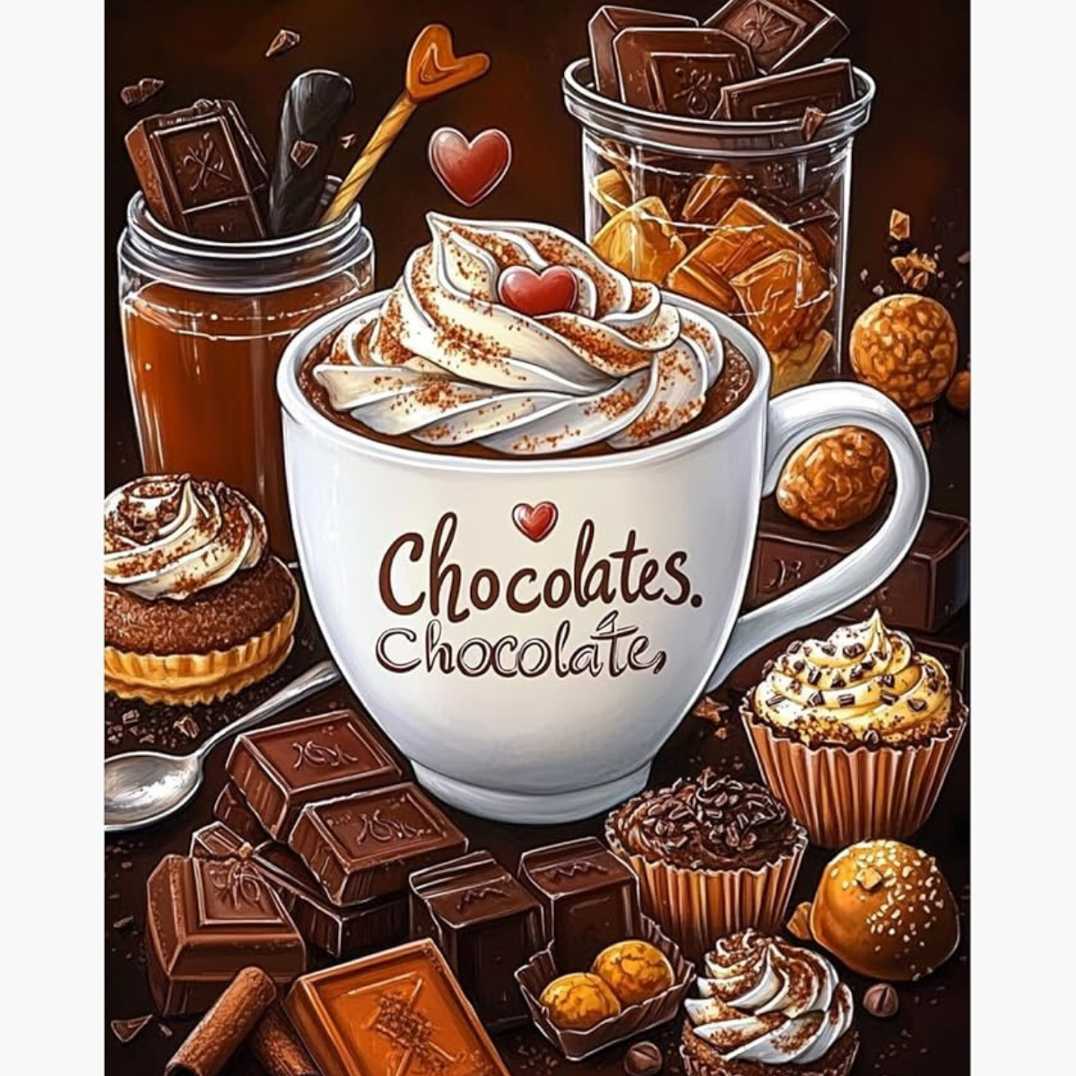 Broderie Diamant - Chocolat chaud