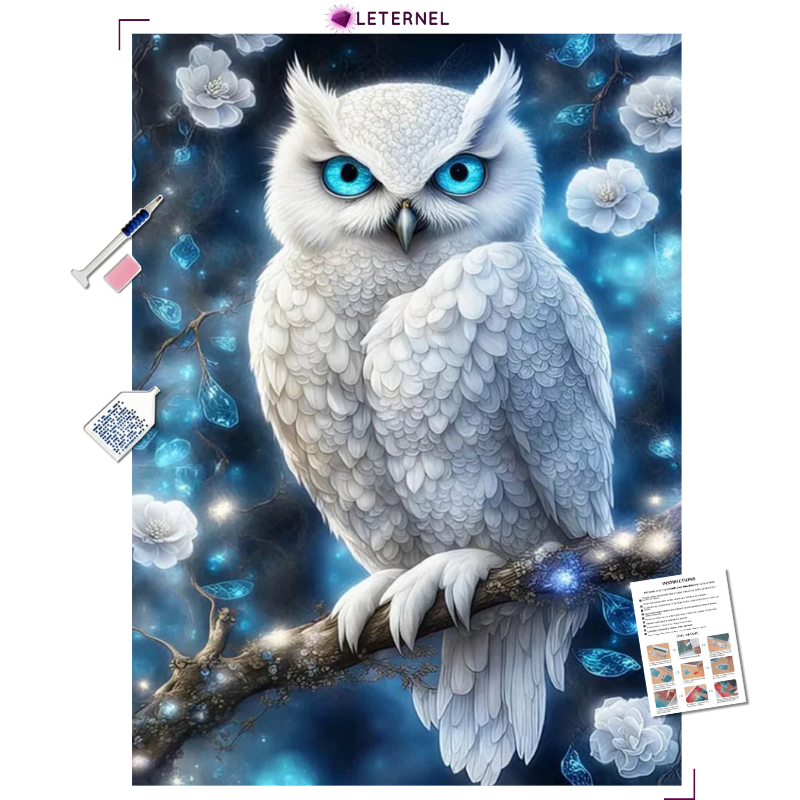 Broderie Diamant - Chouette blanche