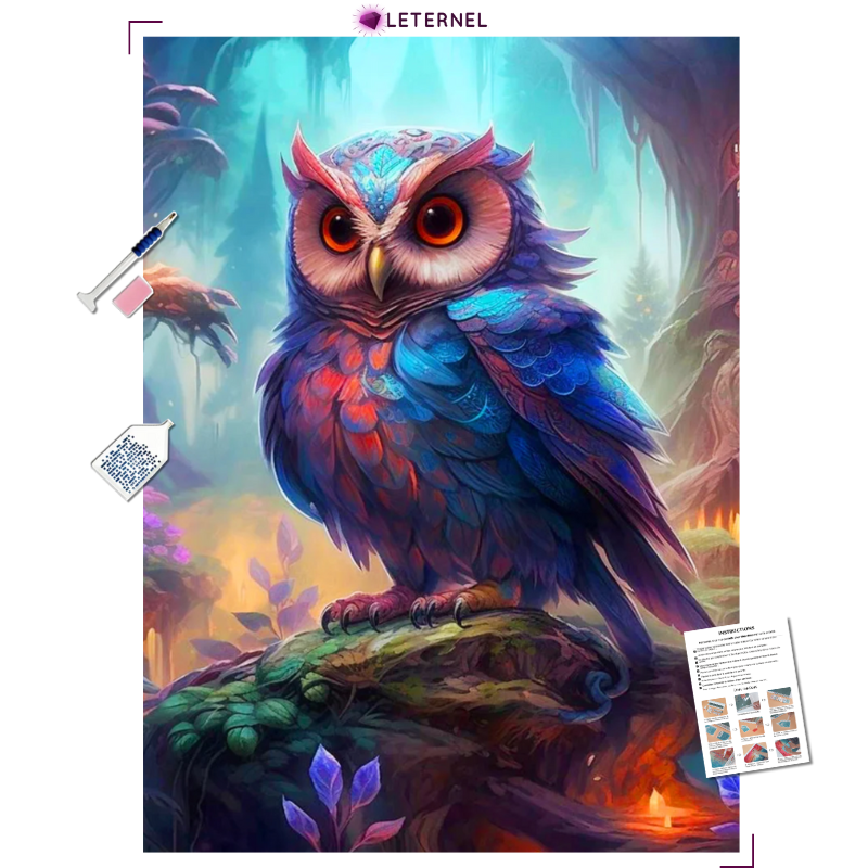Broderie Diamant - Chouette magique
