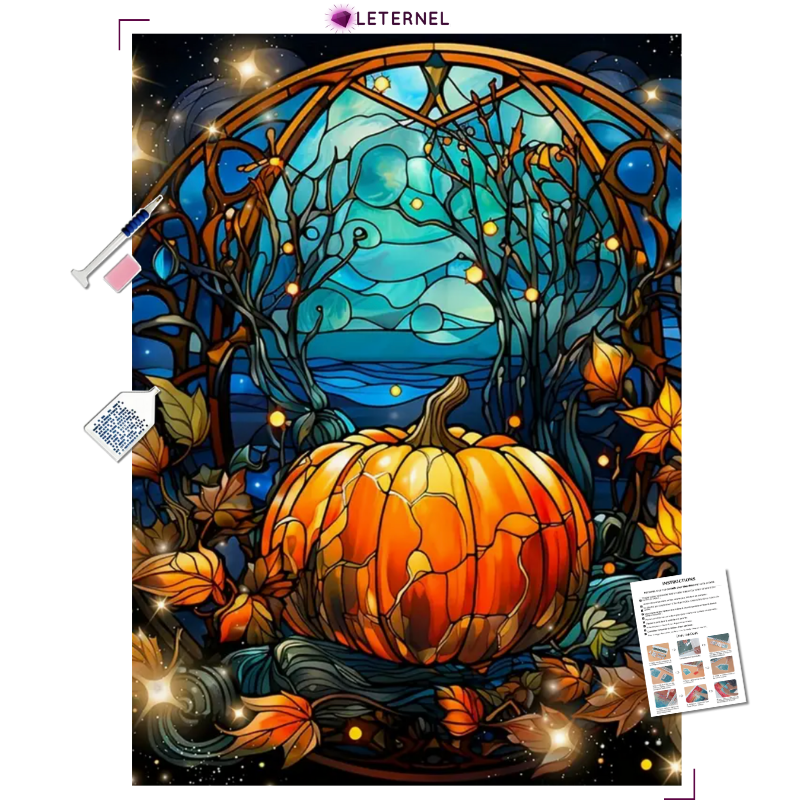 Broderie Diamant - Citrouille mosaïque