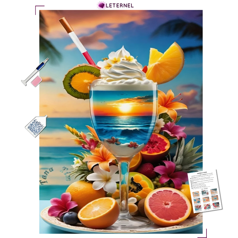 Broderie Diamant - Cocktail mer