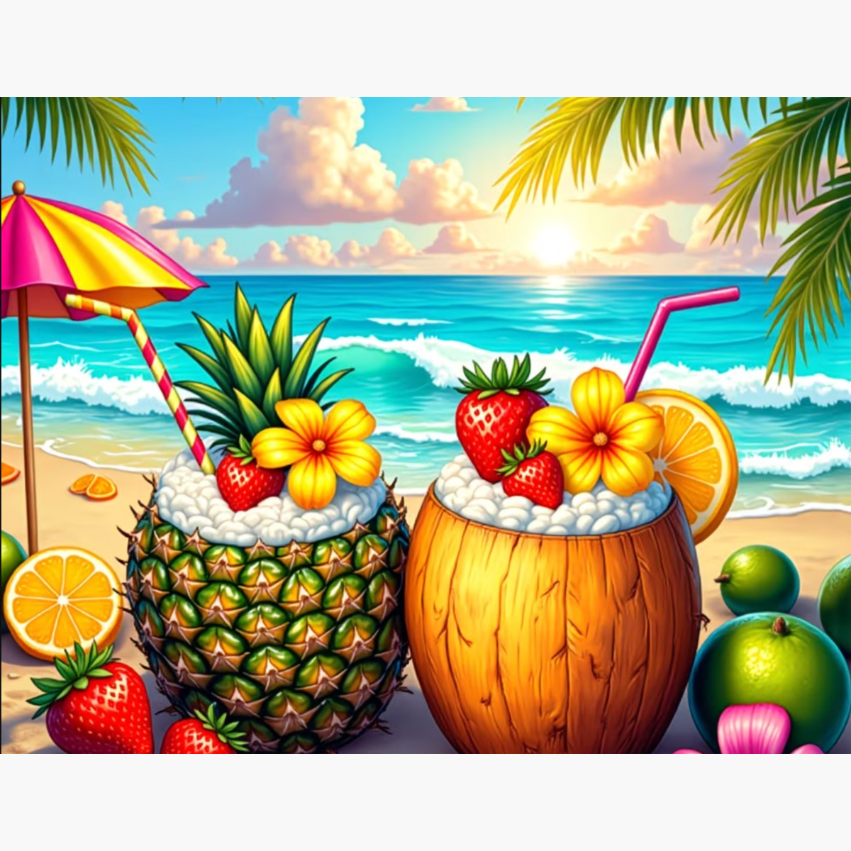 Broderie Diamant - Cocktail tropical