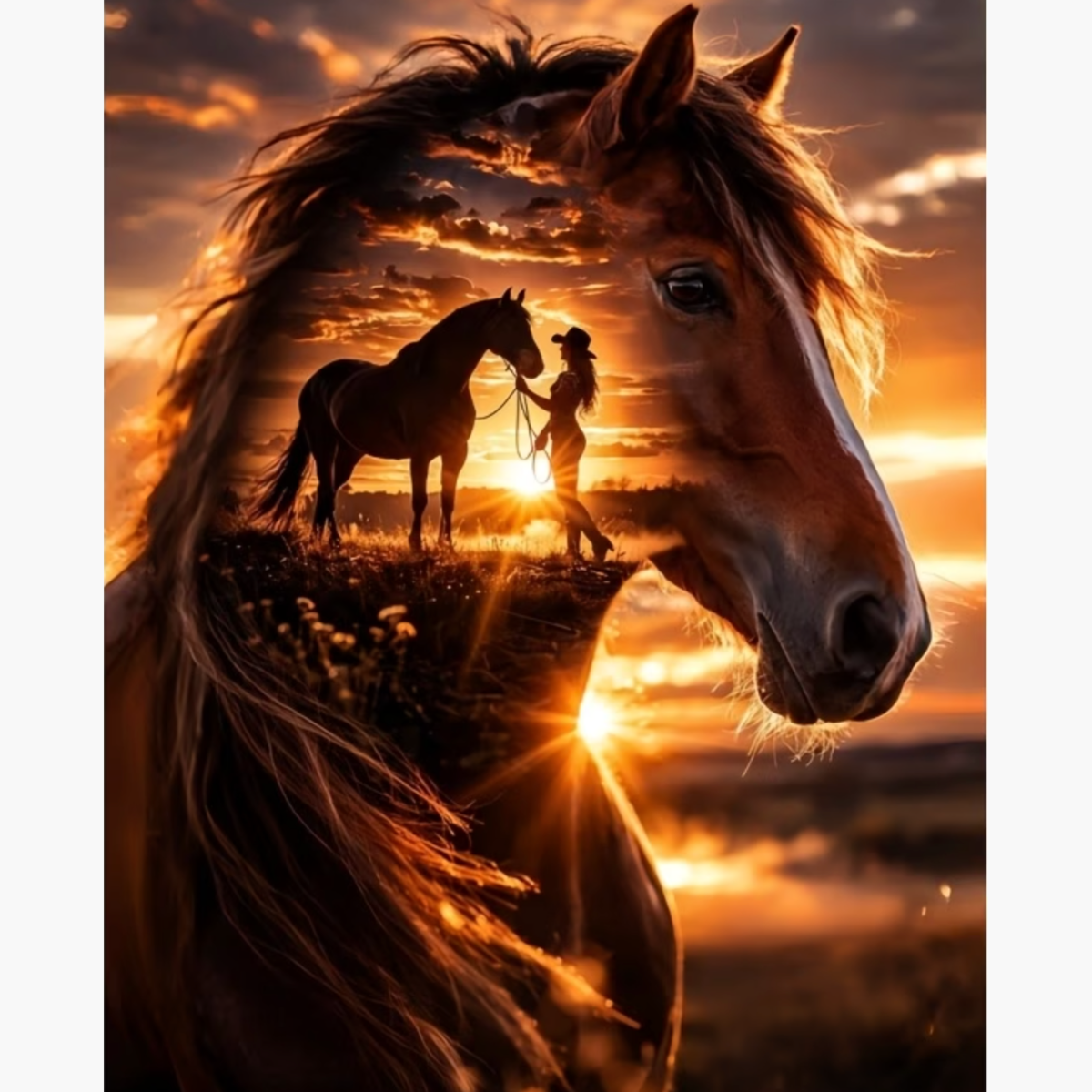 Broderie Diamant - Connexion cheval