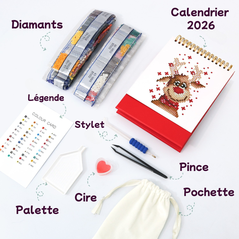 Calendrier Diamond Painting – Édition Noël 2026