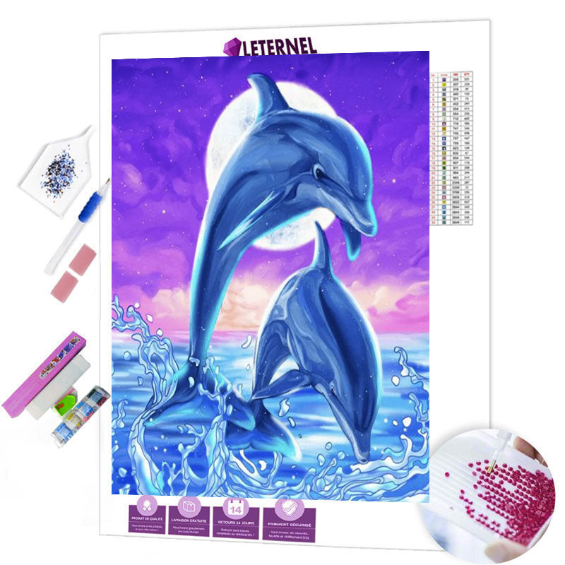 Broderie Diamant - Copains dauphins