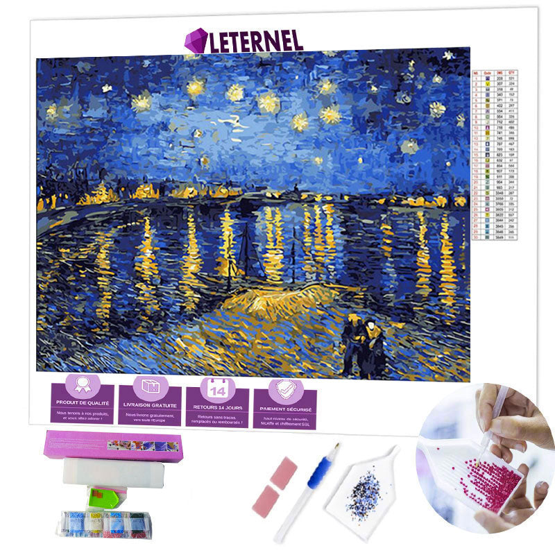 Broderie Diamant - Couple nuit étoilée