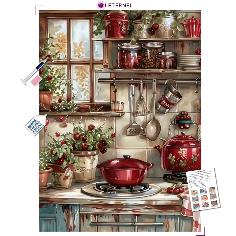 Broderie Diamant - Cuisine rustique