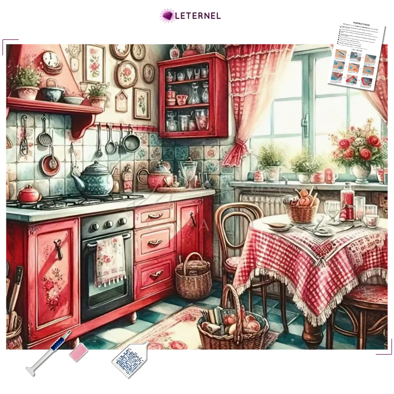Broderie Diamant - Cuisine rustique