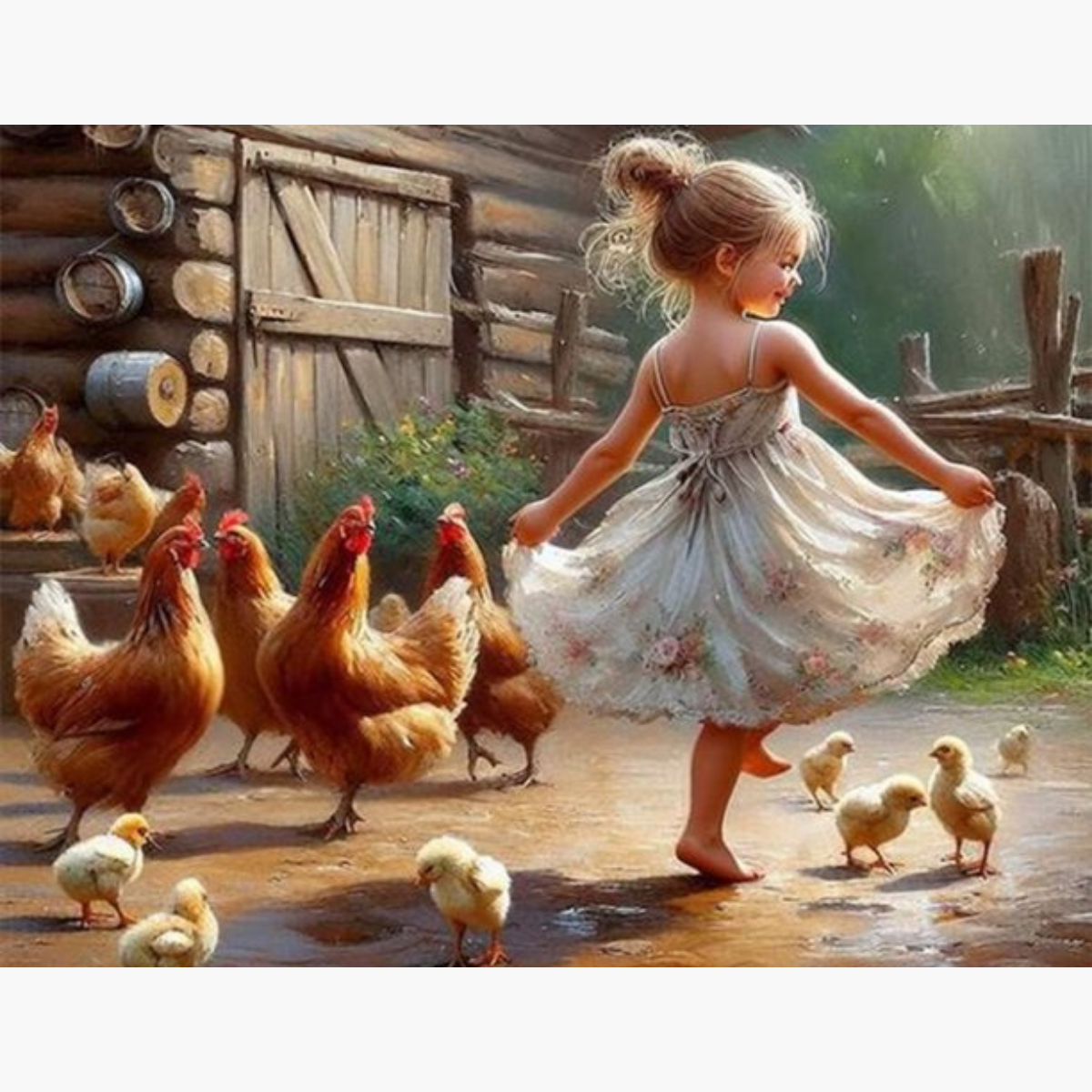 Broderie Diamant - Danse poules