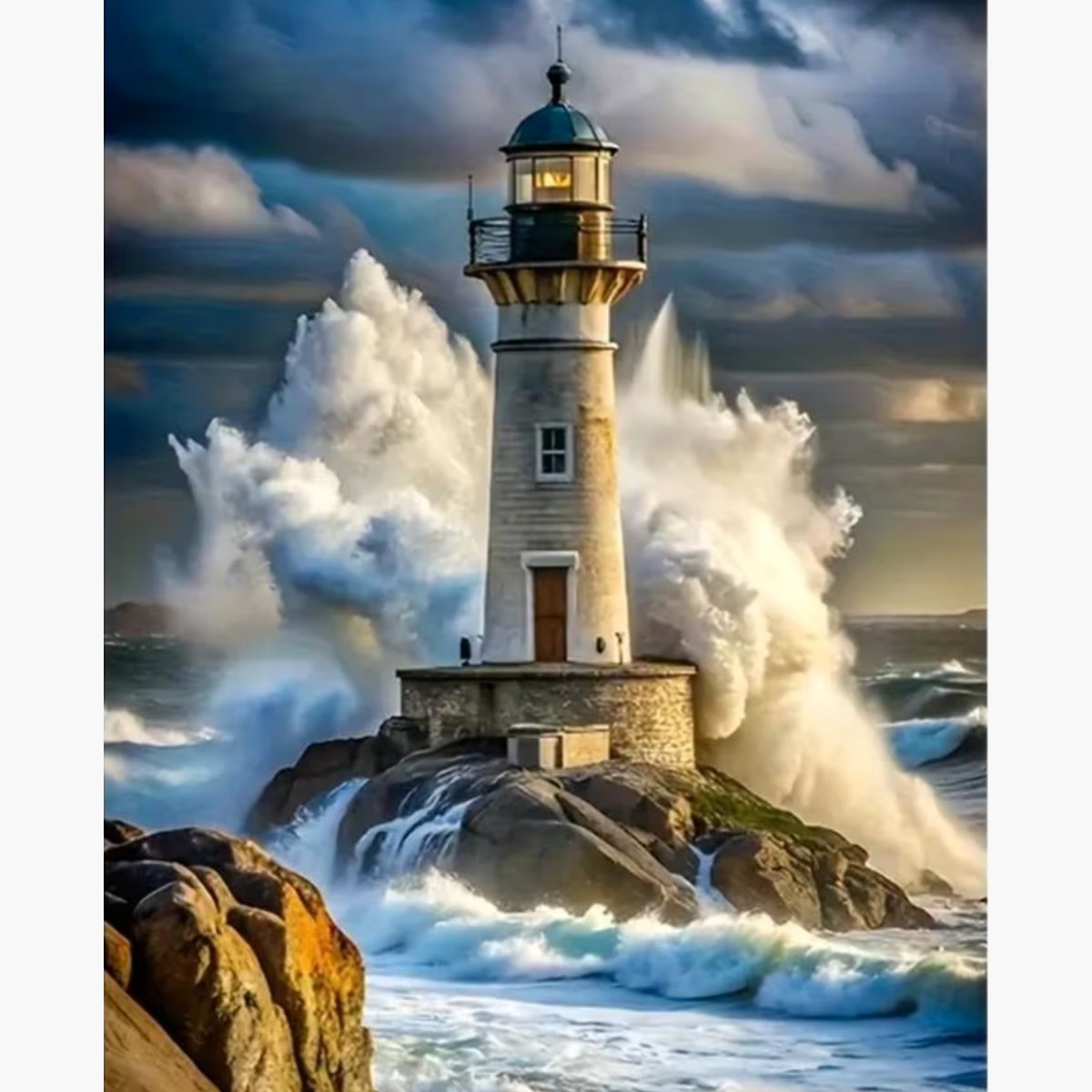 Broderie Diamant - Phare pleine mer