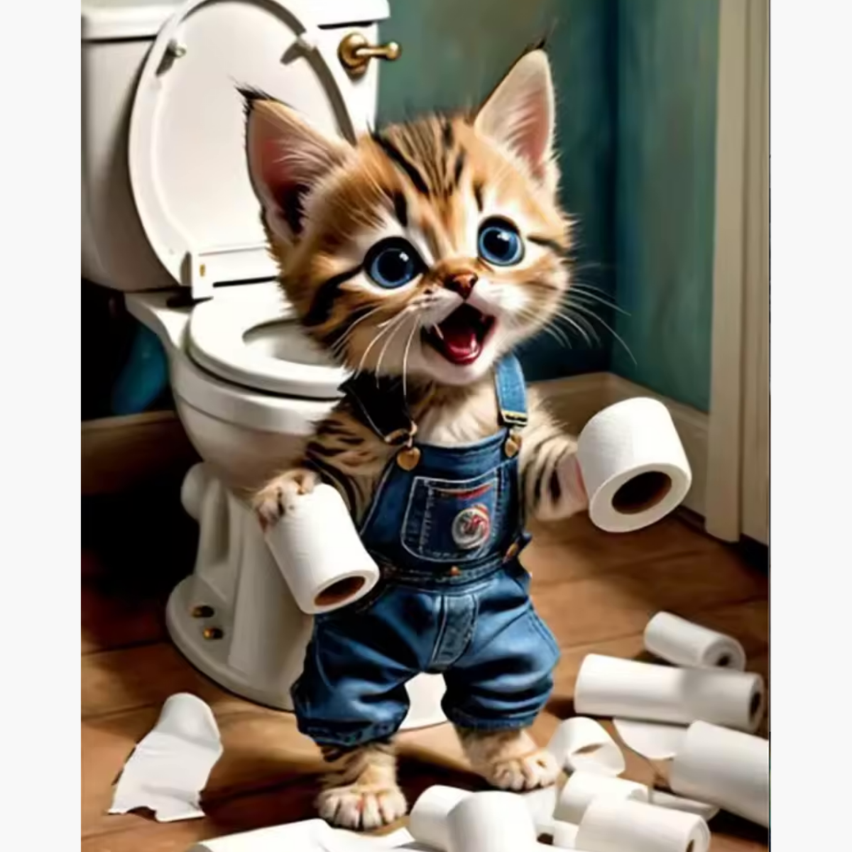 Broderie Diamant - Chaton WC