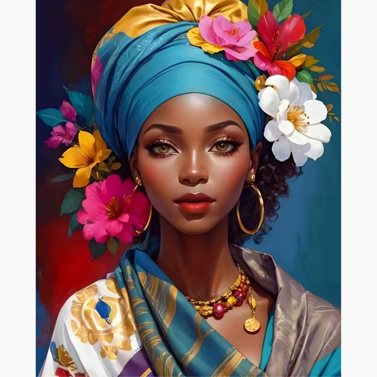 Broderie Diamant - Femme florale