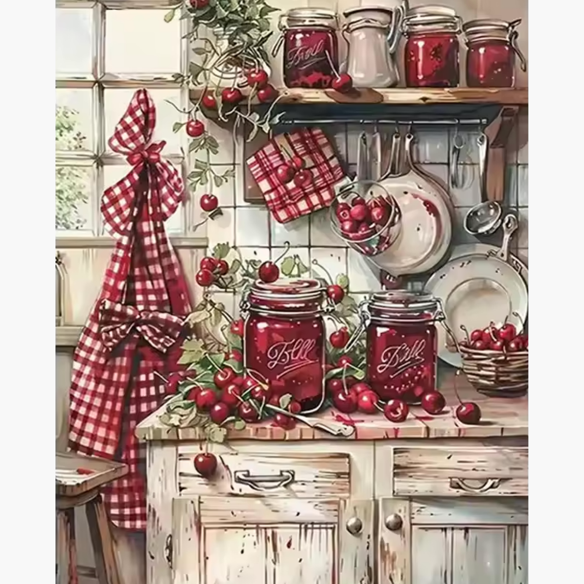 Broderie Diamant - Confiture cerises