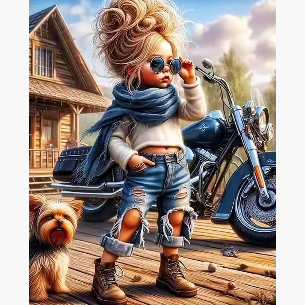 Broderie Diamant - Petite rockeuse