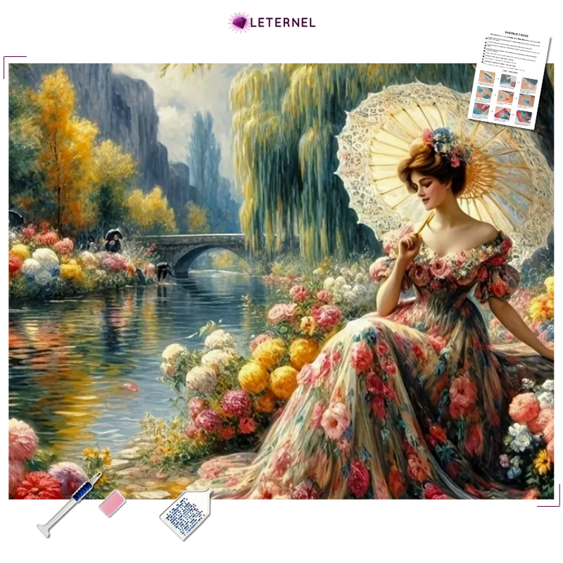 Broderie Diamant - Dame Fleurs