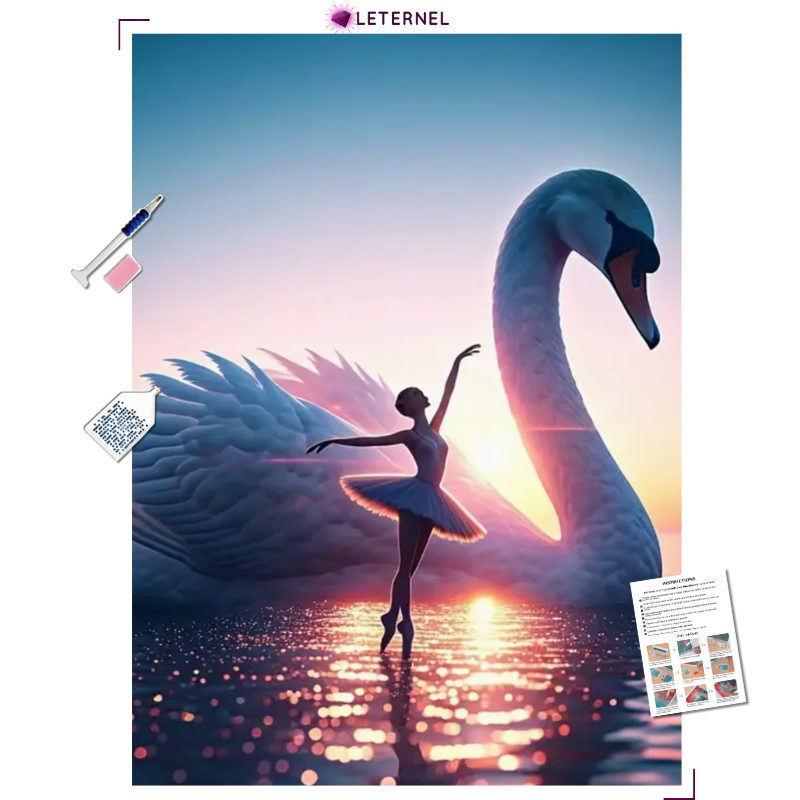 Broderie Diamant - Danseuse cygne