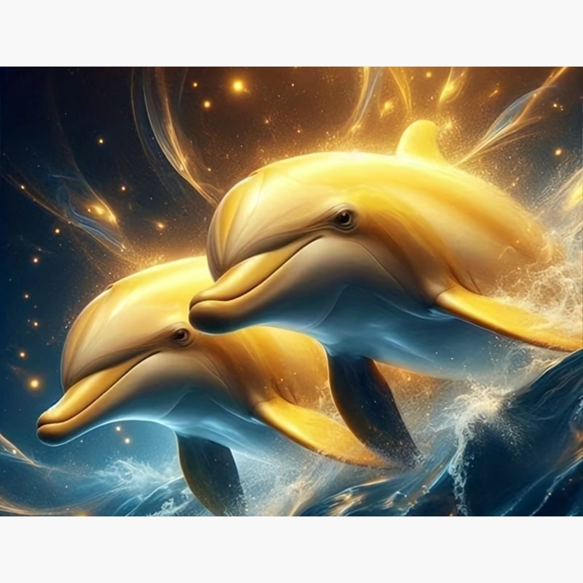 Broderie Diamant Dauphins dorés – Kit complet broderie diamant | LETERNEL