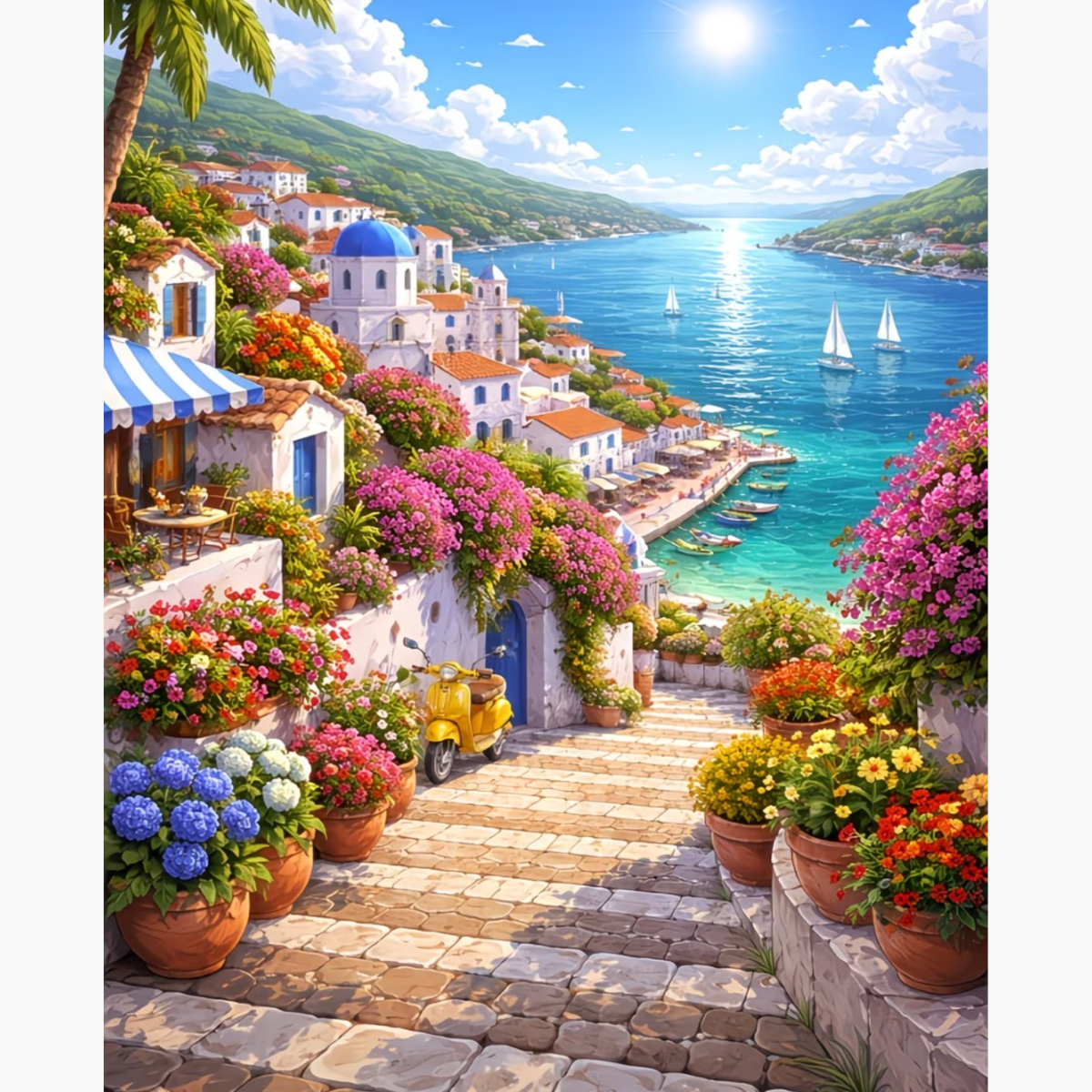 Broderie Diamant - Descente fleurie