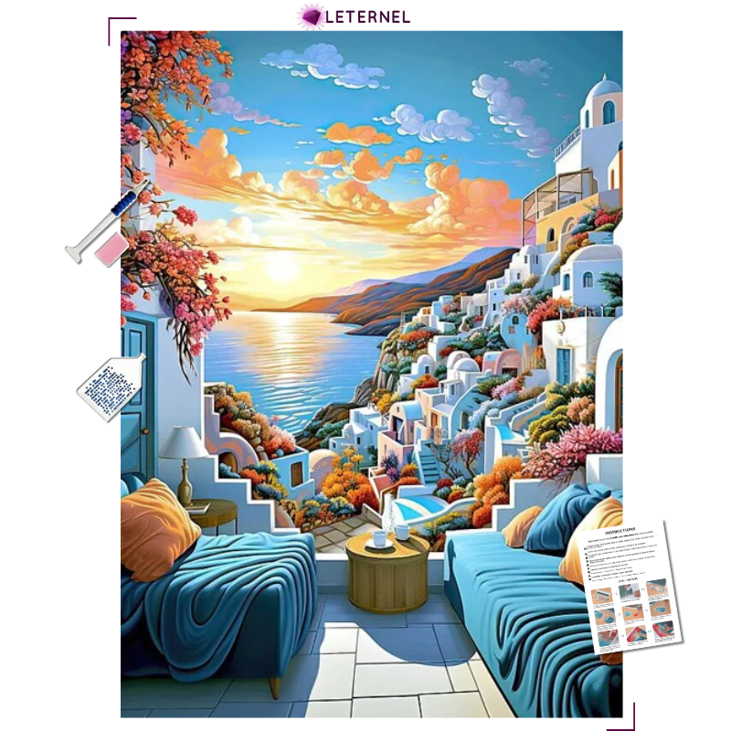 Broderie Diamant - Dessin Santorin