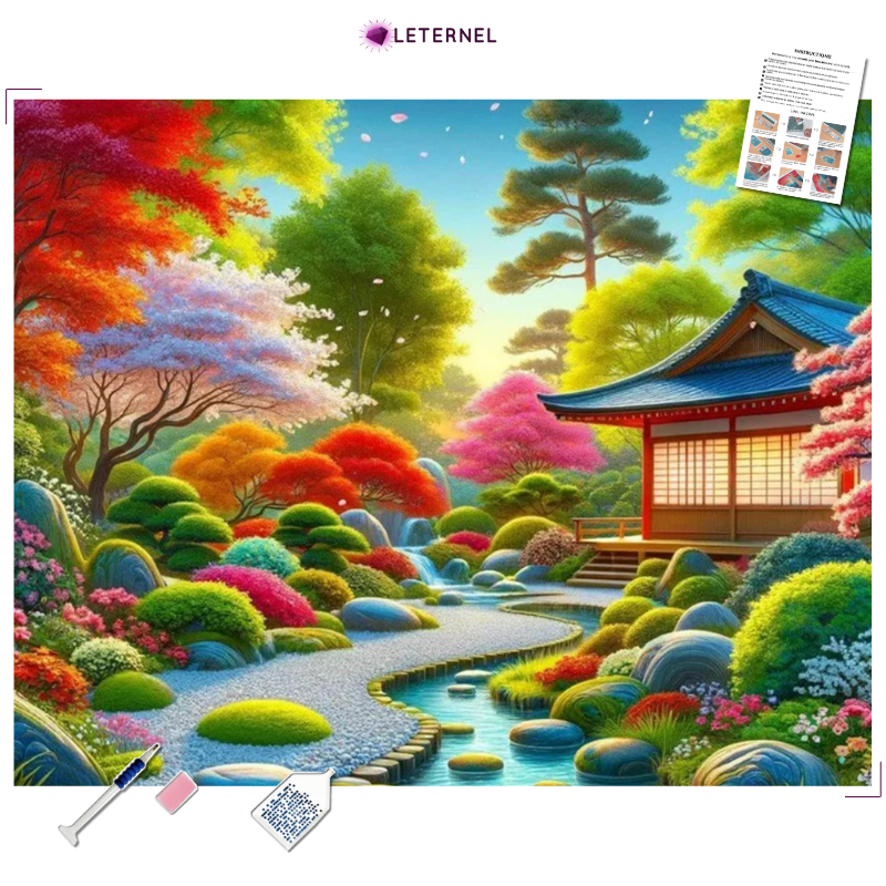 Broderie Diamant - Dessin temple