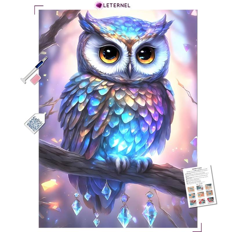 Broderie Diamant - Diamant hibou