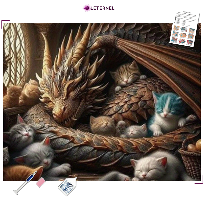 Broderie Diamant - Dragon chatons