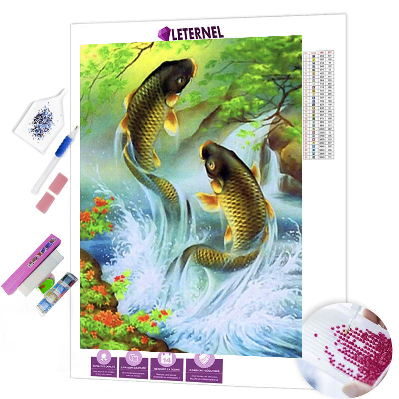 Broderie Diamant - Duo poisson