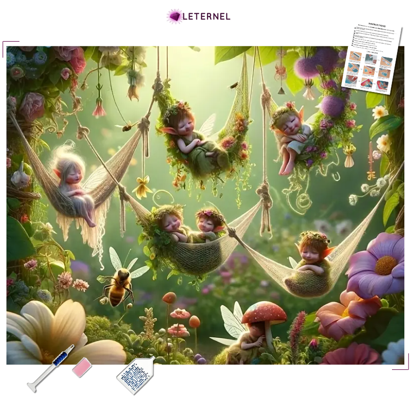 Broderie Diamant - Elfes hamac