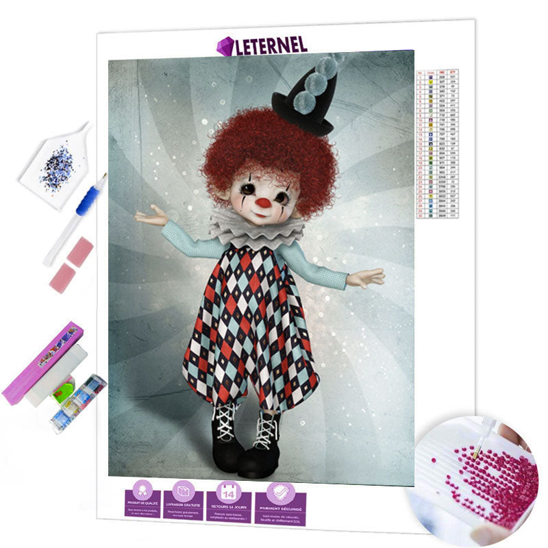 Broderie Diamant - Enfant clown